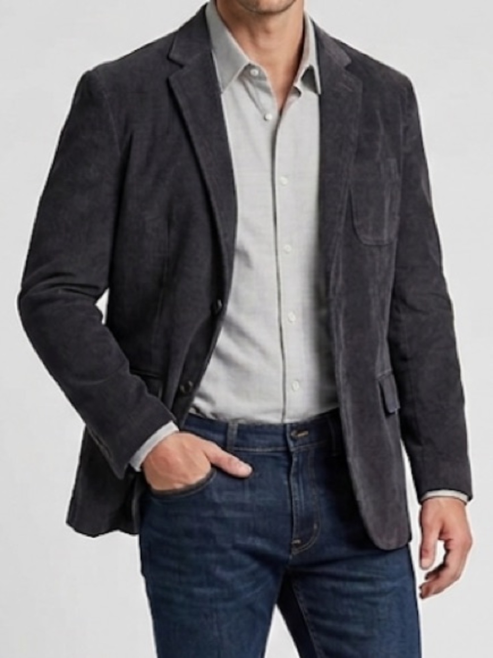 Jachs New York Gray Corduroy 2‎ Button Sport Jacket Men's Size XXL NWT